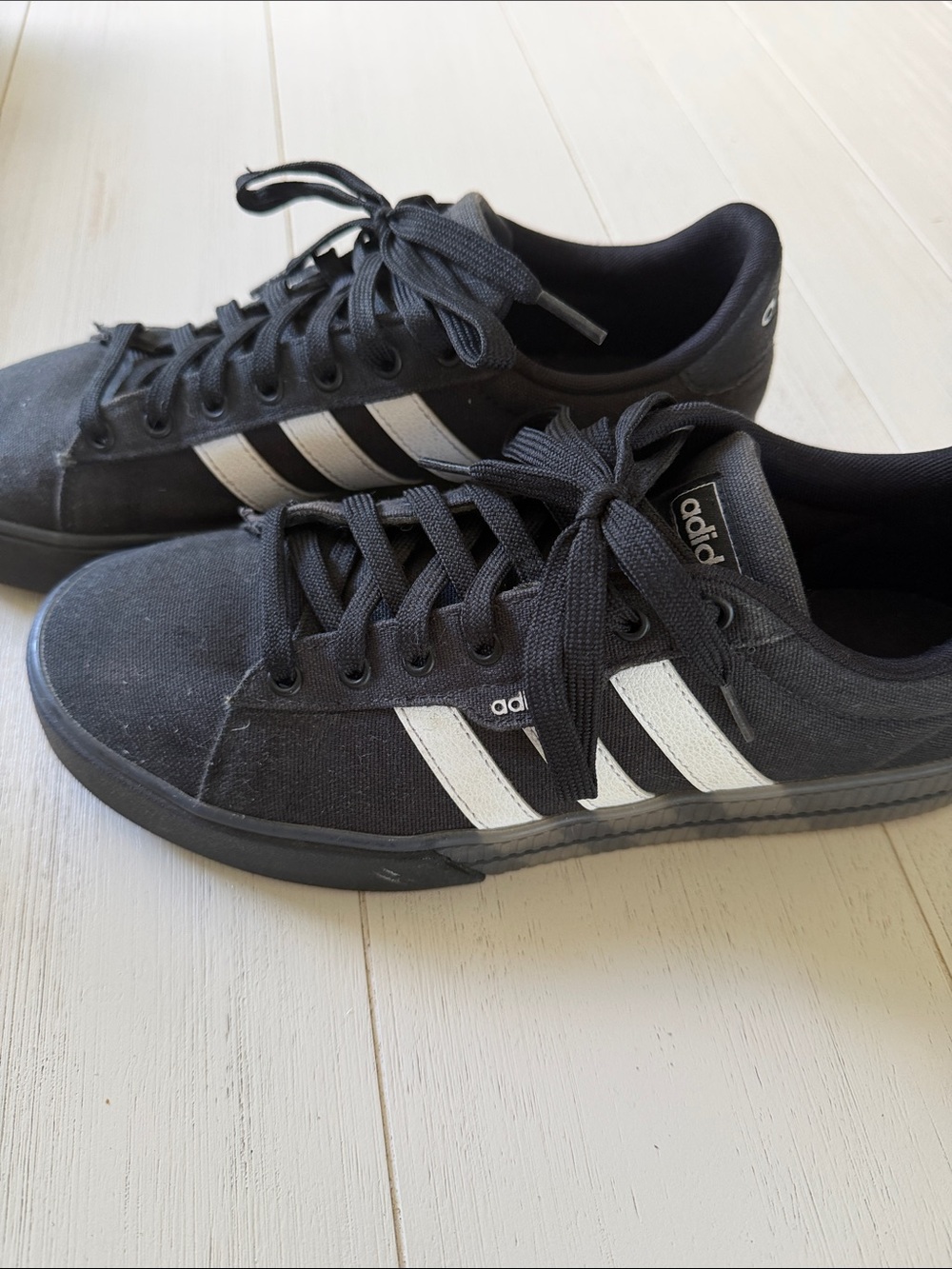 adidas Black Sneakers with White Stripes